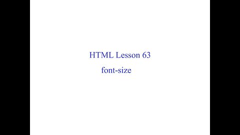 HTML Lesson 63