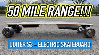 50 Mile Range eboard! - UDITER S3 Electric Skateboard Review & Ride Test