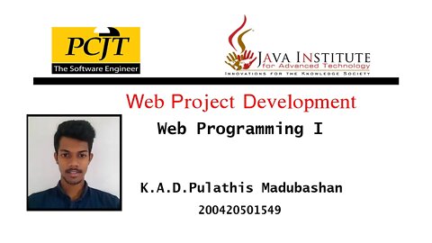 Web Project Task 02 | 1st Year | Semester 01 | Java Institute |