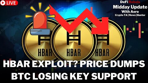 Hedera HBAR Exploit? Price Down | Bitcoin Loses Key Level | MT. Gox Timeline | Crypto Price TA News