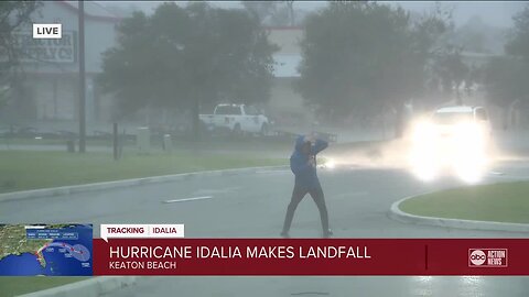 Paul LaGrone in the eye of Hurricane Idalia