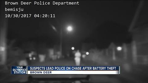 Suspects lead Brown Deer police on high-speed chase after stealing car batteries