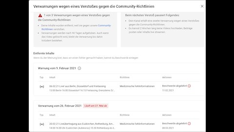 März 2021 Youtube Strike Info und Alternativen dlive rumble trovo odysee telegram