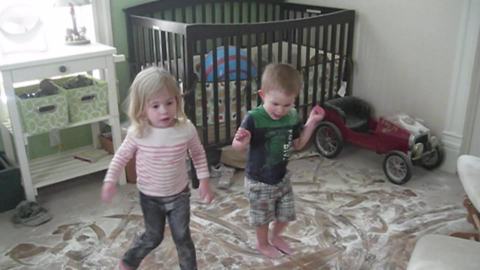 Two Toddlers Have A Baby Powder Party