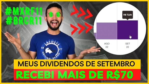 MEUS DIVIDENDOS DE SETEMBRO MAIS DE R$9 MIL EM FII´S