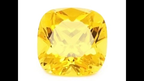 Chatham Square Cushion Cut Yellow Sapphire: Lab-grown square cushion yellow sapphires, medium tone