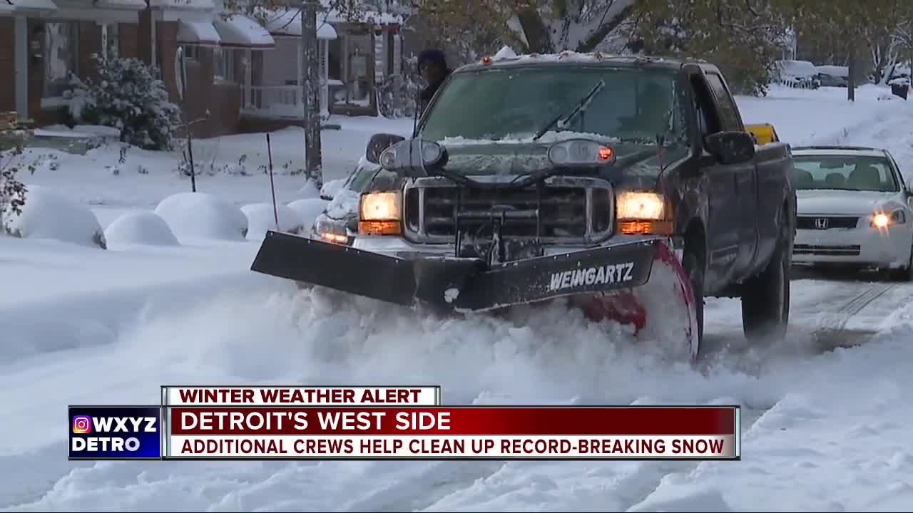 Additional crews help clean up record-breaking snow in Detroit