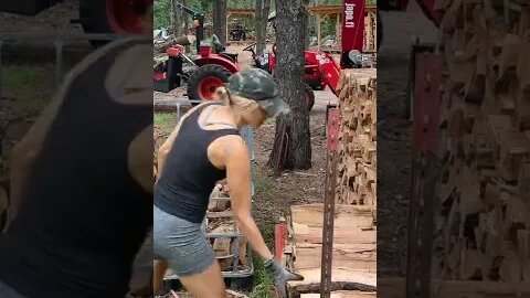 Firewood Stacked #shorts #firewood #workout