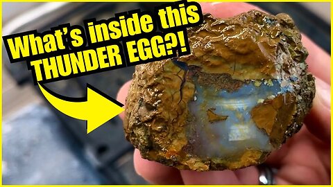 Turning Rough Thunder Egg Into Cut & Polished Pieces w/ Lapidary Equipment!