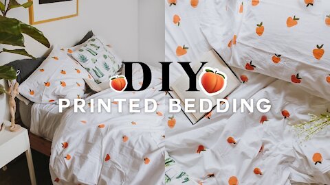 DIY Pattern Duvet Cover 🍑 Super Easy & Affordable (UPCYCLE) 2018 // Lone Fox