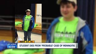 High school student in Tuscarawas County dies from probable case of bacterial meningitis