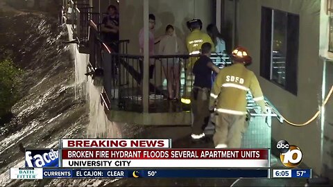 Broken fire hydrant floods several University City apartment units