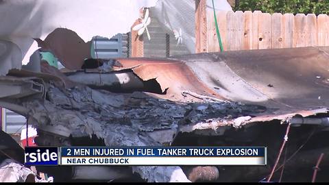 2 Men Injured in Fuel Tanker Truck Explosion