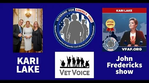 KARI LAKE talks with John Frederick's Veterans For America First Sponsored Team Trump GA Bus Tour