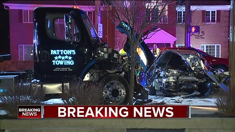 Tow truck hit head-on by car in Fairview Park