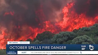 Historically October spells fire danger for San Diego