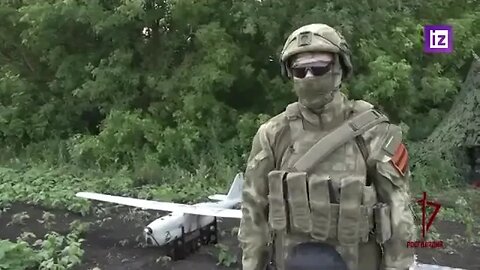 The work of the calculation of the UAV "Orlan-10" of the special forces of the Russian Guard