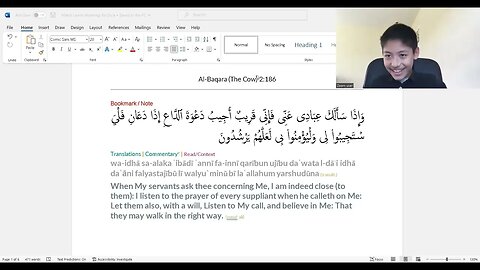MAHDI LEARNS MEANING OF THE QUR'ANIC-ARABIC WORD "DU'A"