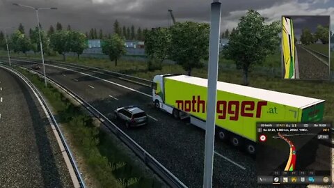 Eurotrucksimulator 2. Mit dem LKW durch Europa Auf der Pro Mod mit guter Musik.