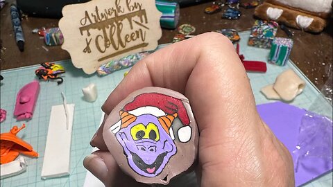 Figment Christmas clay cane @ArtworkByColleen