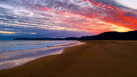 Iceland Red Sands Beach at sunset, Wonder of Iceland 4K