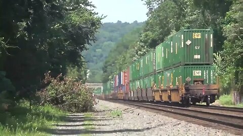 Intermodal passes 1east & 1west in Grapeville Pa.