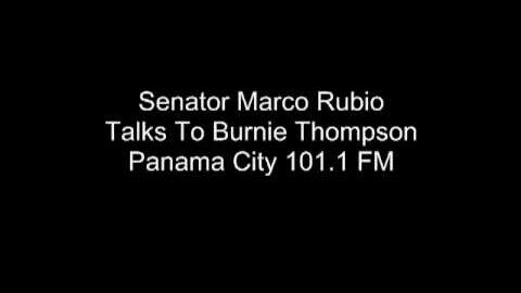 Senator Marco Rubio Talks To Burnie Thompson 101.1 FM