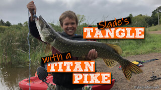S1:E18 Slade's Tangle with a Titan Northern Pike | Kids Outdoors