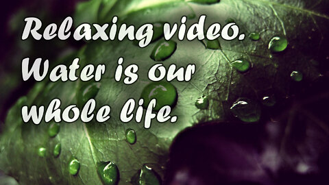 Relaxing video. Water is our whole life
