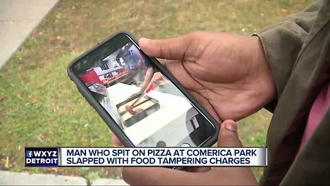 Man accused of spitting on pizza at Comerica Park facing felony charge