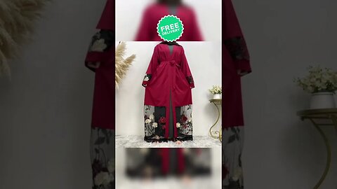 New Style Cardigan Robe Patchwork Embroidery #fashion #shorts #abaya #lifestyle