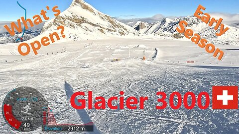 [4K] Skiing Glacier 3000 Diablerets, Early Season - What's Open? Vaud Switzerland, GoPro HERO11