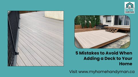 5 Mistakes to Avoid When Adding a Deck to Your Home | My Home Handyman