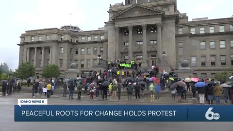 Peaceful Roots of Change holds a protest at the Idaho State Capitol
