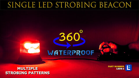 LED Beacon Strobe Light 360 - Waterproof - Multiple Flash Patterns - Blue, Red, Amber, Green
