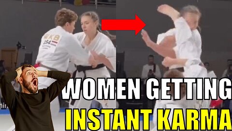 When men fight back, biology ALWAYS wins! Women get instant karma!