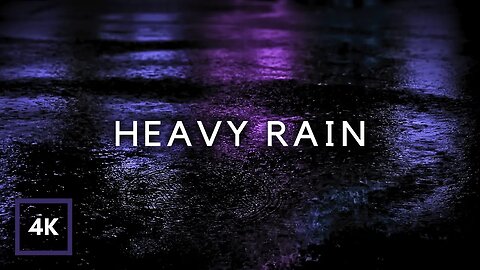 Heavy Rain in Parking Lot at Night | Insomnia Relief with Heavy Rain All Night