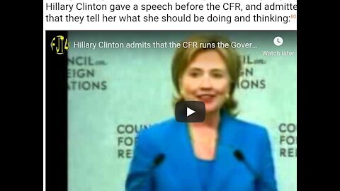 Hillary admits taking advice from the C.F.R. and is told what they should be doing