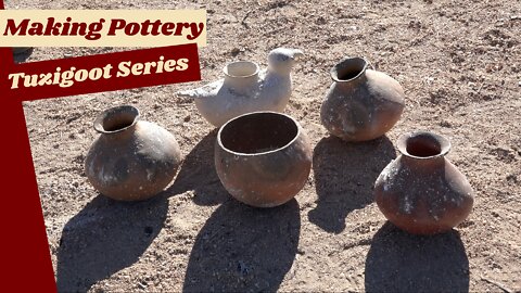 Making Sinagua Tuzigoot Style Pottery, Primitive Pottery Crafting