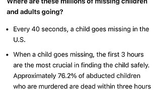 This needs to be talked about, nobody knows how bad trafficking is against children and humanity