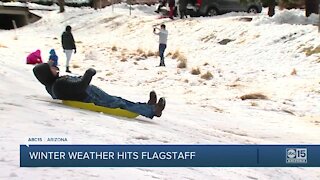 Winter weather hits Flagstaff as many travel to see snow