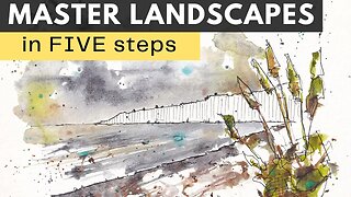 Master Landscape Sketching - Ink and Watercolour Tutorial