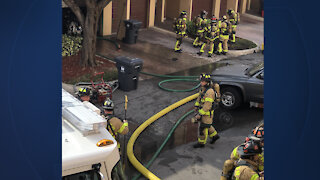 Mother and child rescued from roof of burning building in Wellington