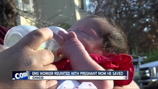 Paramedic reunites with pregnant woman he saved during Camp Fire