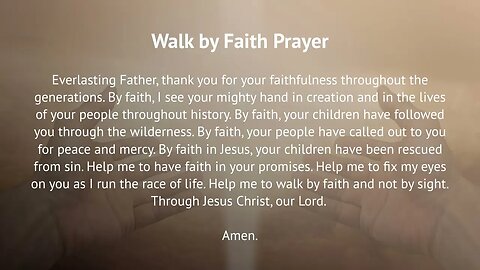 Walk by Faith Prayer (Prayer for Faith and Guidance)
