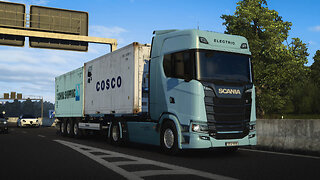 Euro Truck Simulator 2: Scania 40 S BEV Hauling Reefer Container!