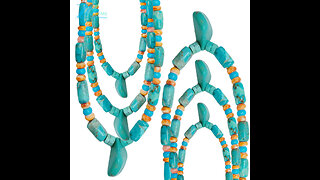 Natural turquoise and orange spiny oyster blue color with orange free-shape barrel