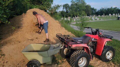 FORKLIFT DRAMA, HOLES, ATV, CEMETERY, AND SHOVELING DIRT!