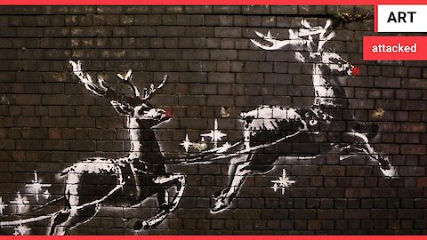Outrage after new Banksy Christmas graffiti is defaced