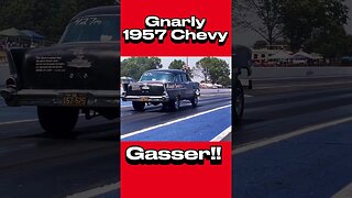 Gnarly 1957 Chevy 427 Powered Gasser Drag Racing! #shorts
